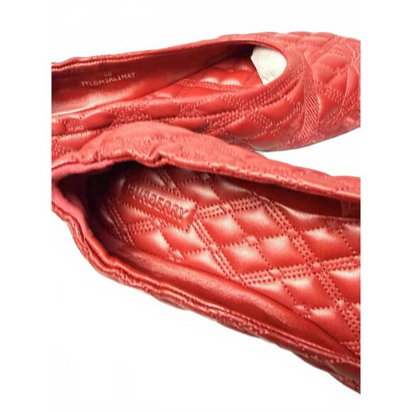 Burberry Prorsum Sadler Quilted Leather Ballet Flats Scarlett Red SZ 39 US 9 New - Picture 5 of 9